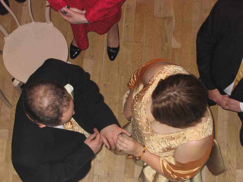 Rob receiving his wedding ring